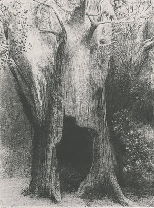 Odilon Redon - I plunged into solitude. I dwelt in the tree behind me. (plate 9)