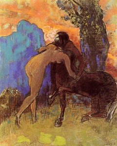 Struggle Between Woman And Centaur