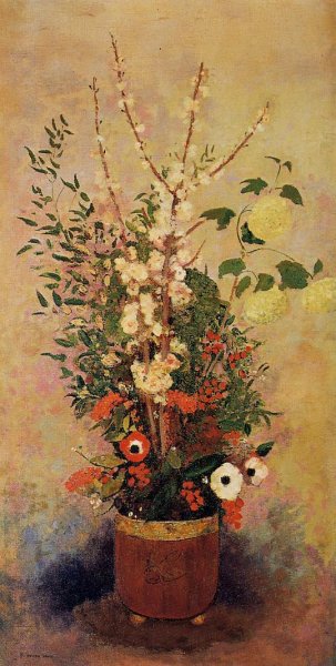 Vase Of Flowers With Branches Of A Flowering Apple Tree