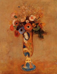 Wildflowers In A Long Necked Vase